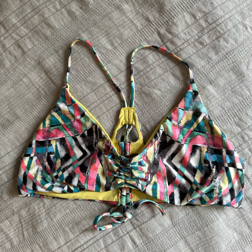 BECCA multi-color racerback bikini top | sz: L